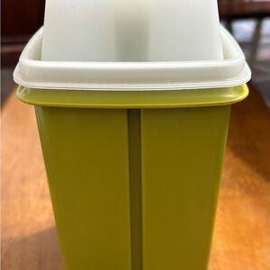 Vintage Tupperware Avocado Green Pickle Container with Clear Lid